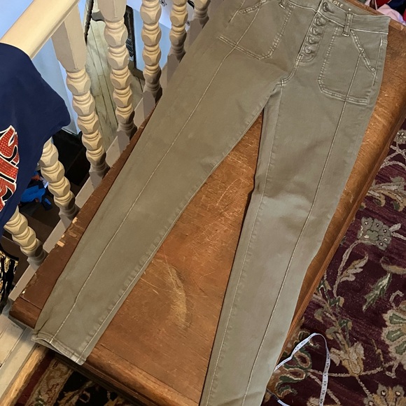 American Eagle O Nxt Level Stretch HR Skinny Utility Jeans Army Green, Size 4 - Picture 11 of 11